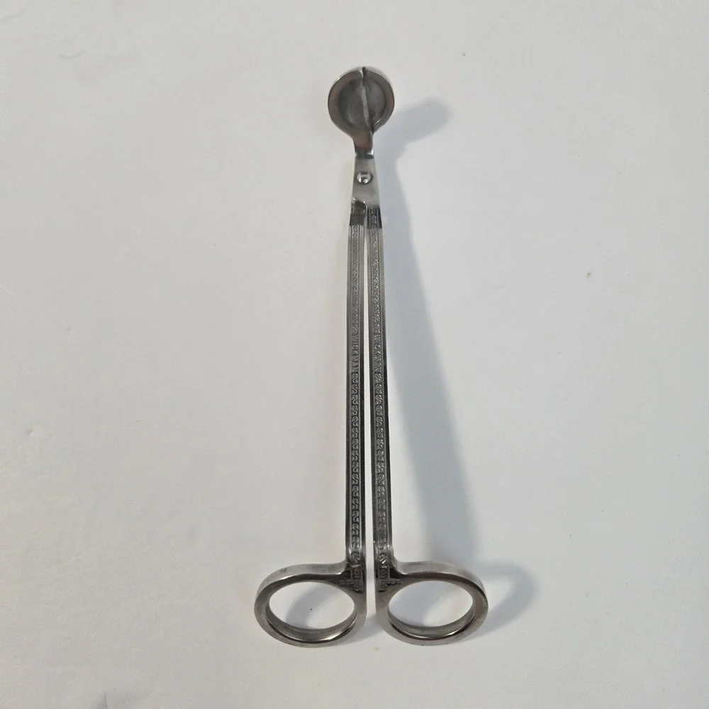 Wickman Stainless Steel Candle Wick Trimmer Etched Scroll Design Scissor Style